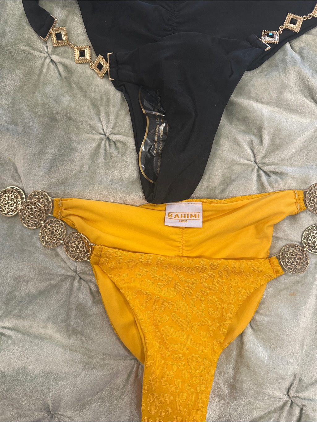 Nwt Set! Bahimi Swim Bellatrix Black Bikini And Yellow Cheeky Bikini Bottoms — image 3 of 8